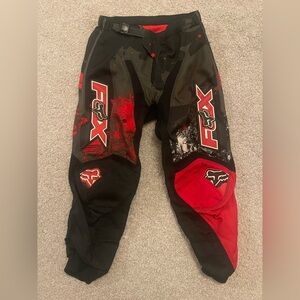 Youth Large Fox Racing Black and Red Motocross Pants